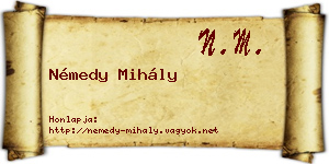Némedy Mihály névjegykártya